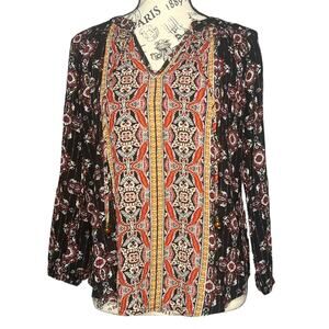 Mason & Belle SMALL Black Axelle Tie Front Top - Stitch Fix Boho Bead Detail